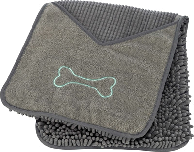 Trixie Microvezel Handdoek Met Insteekzakken Grijs