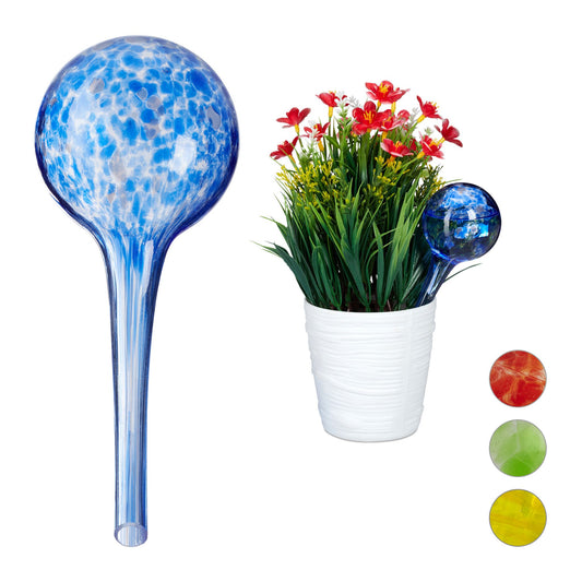 Waterdruppelaar Voor Planten - 2 Stuks - Blauw - Glas